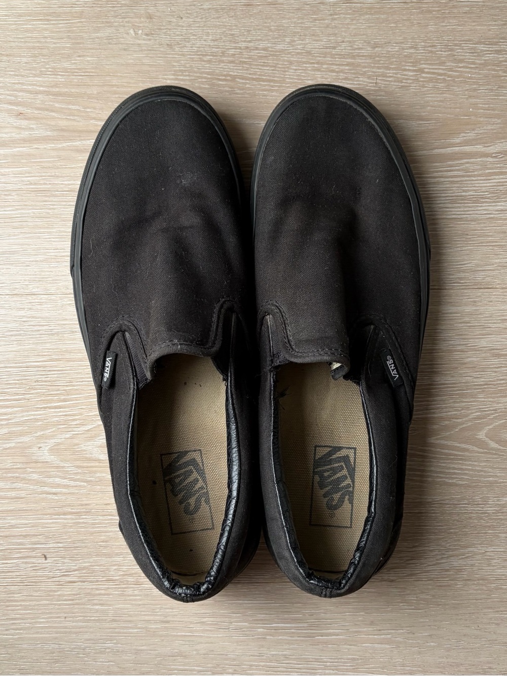 Vans Black Canvas Slip-Ons for Men
